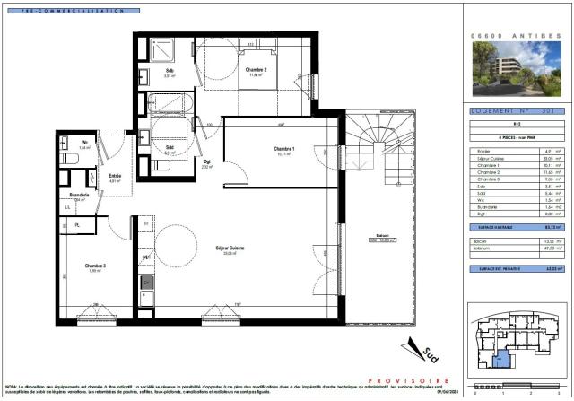 3 bedroom Apartment in Antibes