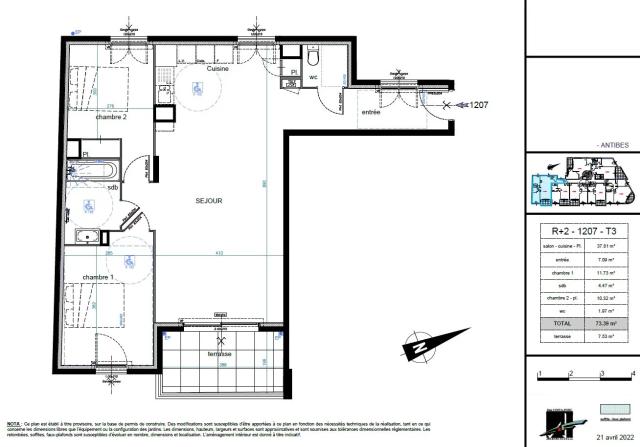 2 bedroom Apartment in Antibes