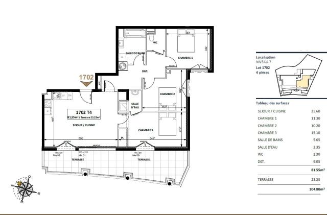 3 bedroom Apartment in Beausoleil